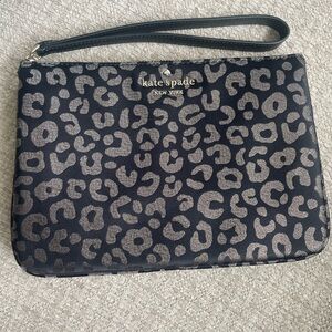 Kate spade leopard wristlet